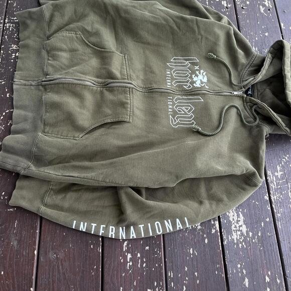 (L) Vintage 90s Hurley Faded Full Zip Up Hoodie Surf Skate - Picture 3 of 7